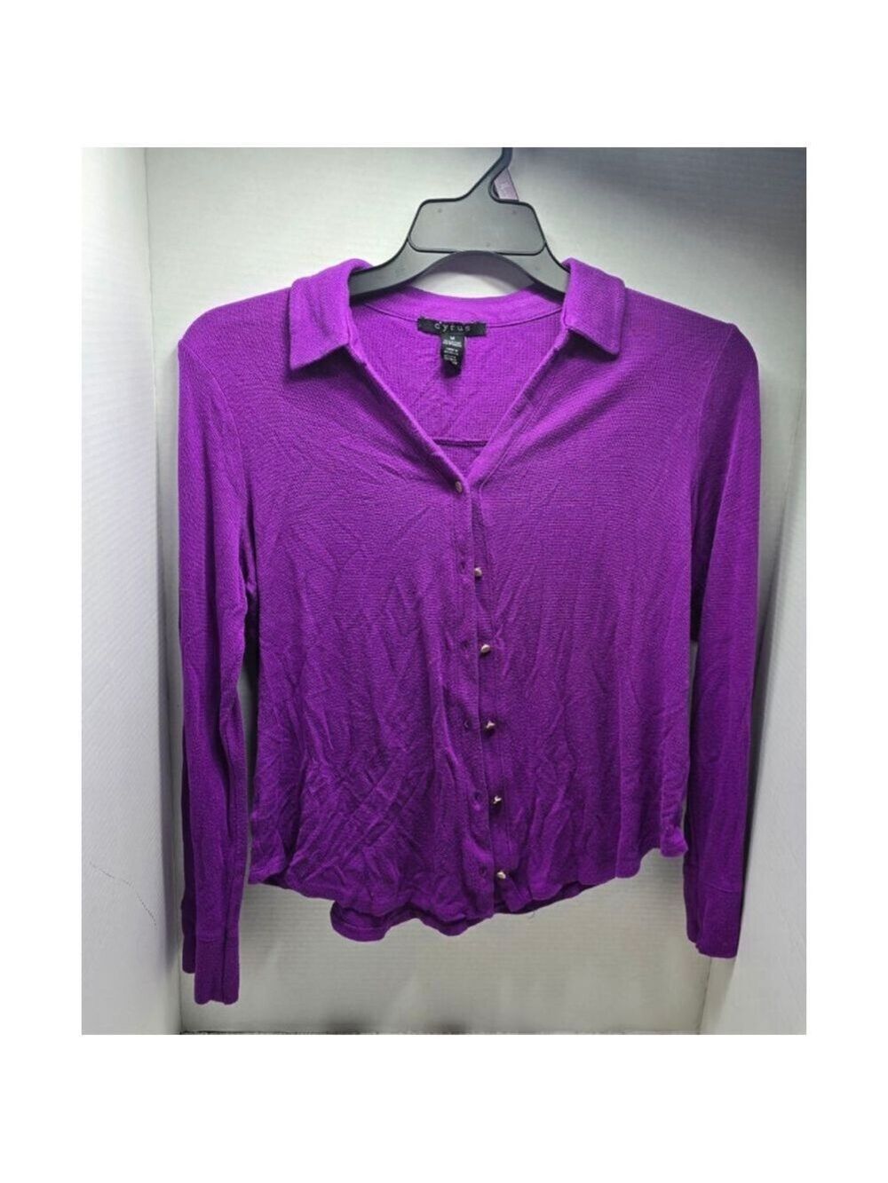 Women's Cyrus Purple Button Down Shirt M